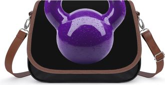 Generic Purple Kettlebells Fitness Womens Crossbody Bag Fashion Shoulder Handbags Message Tote Bag with Adjustable Strap