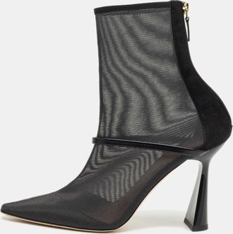 Malone Souliers Black Leather And Mesh Ankle Length Boots