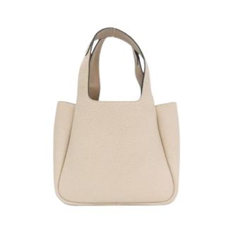 Prada Pre-owned Vit.daino Soft Bag - Dames - Pre-owned - Beige - Maat: ONE Size Leer