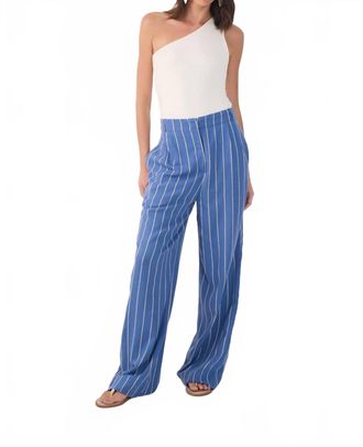 Dress To Iris Stripe Trousers In Blue/ivory