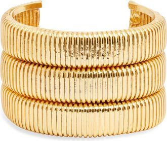 Karine Sultan Snakechain Textured Cuff Bracelet in Gold at Nordstrom