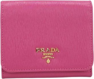 Prada Pre-owned Tri-fold Portemonnee - Dames - Vintage Accessoires - Roze - ONE Size - Leer - Vintage