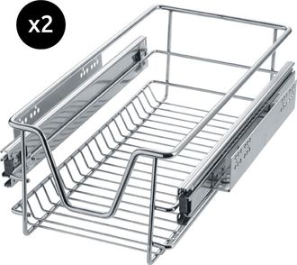 TecTake 2 cajones telesc&oacute;picos para cocina y dormitorio acero gris