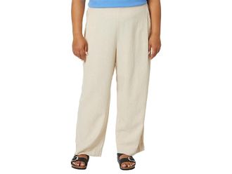 Madewell Plus Pull-On Straight Crop Pants in 100% Linen Womens Dress Pants Undyed : 18, Linen/Viscose