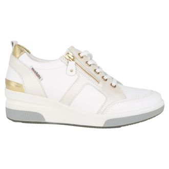 Mephisto Wijde pasvorm vetersneakers - Wit - Dames - Sneakers - Wit - 40 1/2 EU - Leer - Schoenen