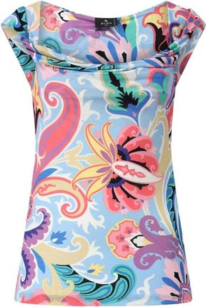 Etro Paisley Waterfall Top - Dames - Tops zonder mouwen - Veelkleurig - S - Tops