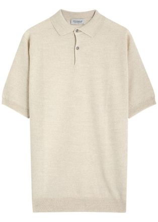 John Smedley Textured Fine-knit Wool Polo Shirt - Grey - Xxl