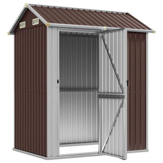 Berkfield Home Garden Shed Brown 192x152.5x237 cm Galvanised Steel