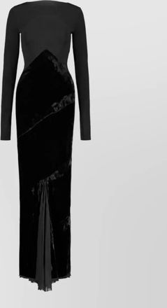 Rick Owens silk paneled long-sleeve maxi dress