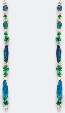 Suzanne Kalan 18kt gold drop earrings with gemstones