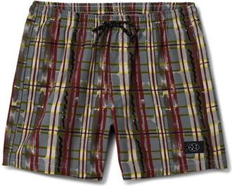 Maui and Sons Ember Plaid Jam Cotton Drawstring Shorts in Grey at Nordstrom, Size Xx-Large
