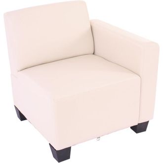 Hhg Salotto modulare componibile lounge moderno Lione N71 ecopelle parte laterale destra avorio