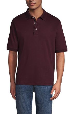 Lands End Short Sleeve Cotton Supima Polo Shirt in Lush Burgundy at Nordstrom, Size X-Large