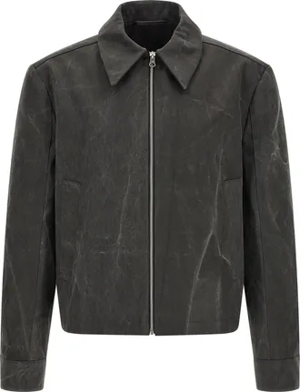 S&eacute;fr Gray Cotton Full-Length Mens Jacket
