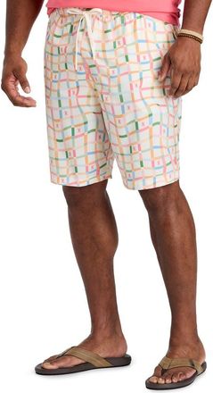 Psycho Bunny Big & Tall Atlas All Over Patterned Swim Trunks in Pristine at Nordstrom, Size 3X Big