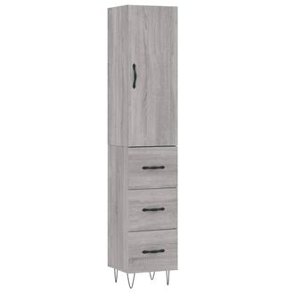 Berkfield Home Highboard Grey Sonoma 34.5x34x180 cm Engineered Wood