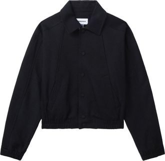 Ader Error panelled wool blend bomber jacket - women - Wool/Cotton - L - Black