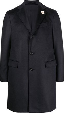 Lardini single-breasted cashmere overcoat - men - Cashmere/Cupro/Acetate - 52 - Grey