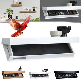 OEM Estanter&iacute;a De Pared Moderna Con Compartimento Secreto Y Solapa M&aacute;gica, Ideal Para Sal&oacute;n U Oficina, Blanca - Otro