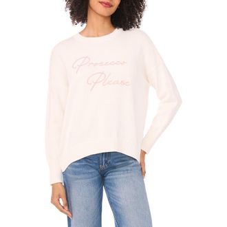 CeCe by Cynthia Steffe Prosecco Please Cotton Sweater in Antique White at Nordstrom Rack, Size X-Large
