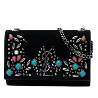 Saint Laurent Pre-owned Saint Laurent Small Suede Monogram Stone Studded Kate Crossbody Ladies 3SUO0472G2VIXR1W