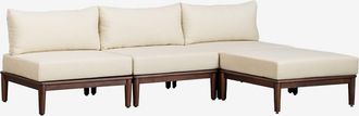 Sklum Sklum - Sof&aacute; Modular De Jard&iacute;n De 3 Piezas Y Puff En Acacia Giulia