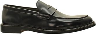 Doucal's Zwarte leren mocassin sandalen - Heren - Loafers - Zwart - 44 EU - Leer - Schoenen