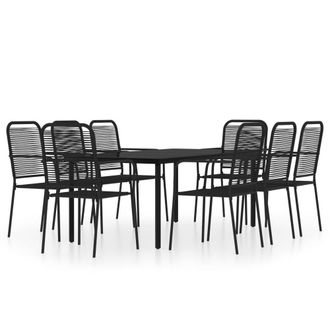 Berkfield Home 9 Piece Garden Dining Set Black
