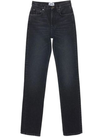 Jean Paul Gaultier logo-patch high-waist straight-leg jeans - Black