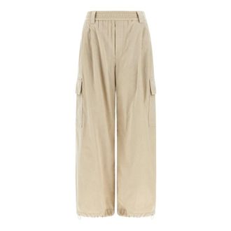 Brunello Cucinelli Pantalones Cargo Baggy - Trousers - Mujer - Beige - 4XS