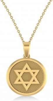 Allurez Jewish Star Of David Pendant Necklace 14K Yellow Gold