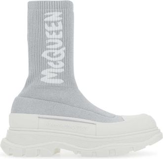 Alexander McQueen Grey Stretch Nylon Tread Slick Sneakers