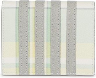 Thom Browne Geruite Bi-Fold Portemonnee - Heren - Portefeuilles - Beige - ONE Size - Leer - Accessoires