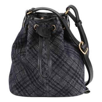 Burberry (WMNS) Burberry Drawstring Denim Bucket Bag Black 8111940