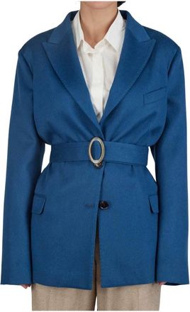 Kiton Blazer - Dames - Blazers - Blauw - 4XL - Leer - Jassen