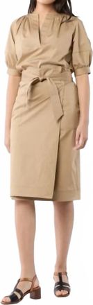 Ann Mashburn Kira Wrap Midi Skirt In Tan