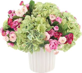 Creative Displays Inc. Handmade Faux Floral Centerpiece With Hydrangeas & Ranunculus