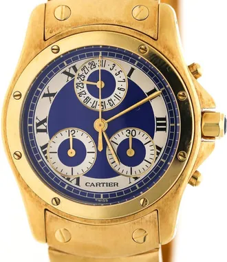 Cartier Pre-owned Cartier Ronde De Cartier Chronograph Quartz Blue Dial Ladies Watch 1500 0