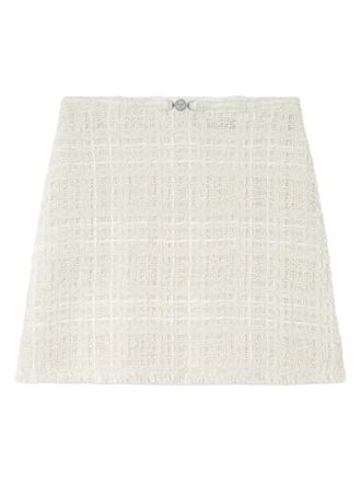 Versace A-line frayed mini skirt - White