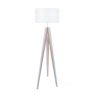 Tosel Lamp&aacute;ra de pie madera Alt.161cm blanco ;Pantalla: blanco o