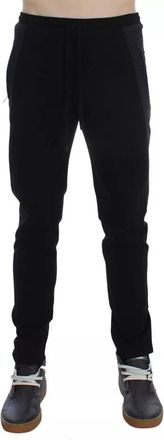 Dolce & Gabbana Black Gray Wool Casual Trousers Stripe Mens Pants