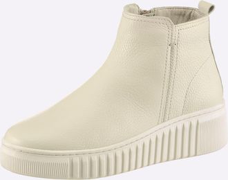 Heine Stiefelette HEINE, Damen, Gr. 35, creme, Glattleder, Leder, Rindsleder, Schuhe Stiefelette