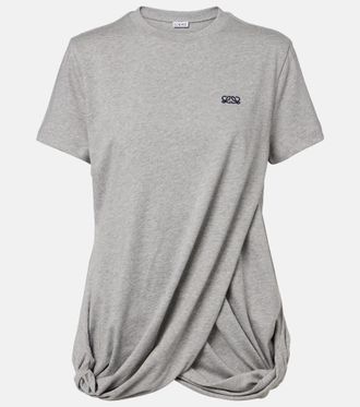 Loewe Camiseta Double L de algod&oacute;n drapeada