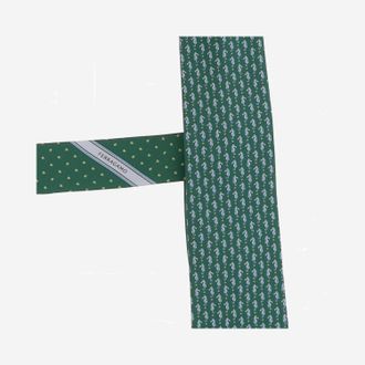 Ferragamo Mens Tie Silk Green Ties & Bow
