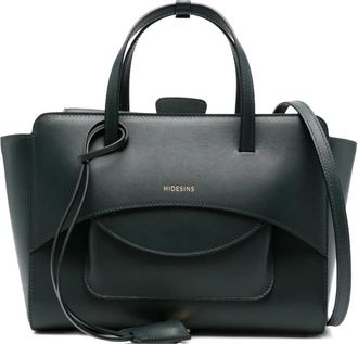 Hidesins Borsa tote piccola in pelle - Verde