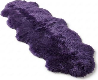 Infinity Leather Genuine Sheepskin Violet Double Natural Fluffy Silky Soft Real Wool Rug