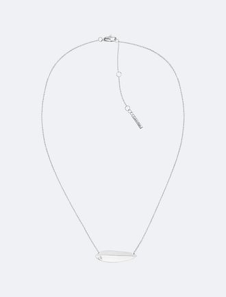 Calvin Klein Womens Sculptural Contour Necklace - Metallic - OS