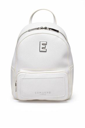 Ermanno Scervino White Polyurethane Backpack