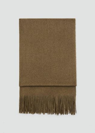 Mango Sciarpa bordi frange kaki - Donna - Taglia unica - MANGO