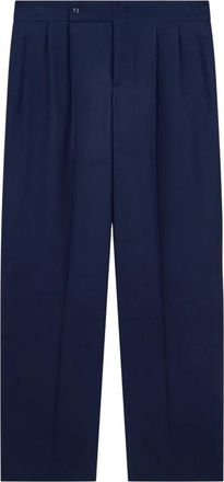 Giorgio Armani Oversized Fit Broek - Heren - Nette broeken - Blauw - XL - Wol - Broeken